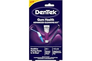Dentek Gum Health Advanced Cleaning Kit, Oral Care Hygiene Kit with Gum Stimulator Tool & Cleanser and Plaque Scraper for Tee