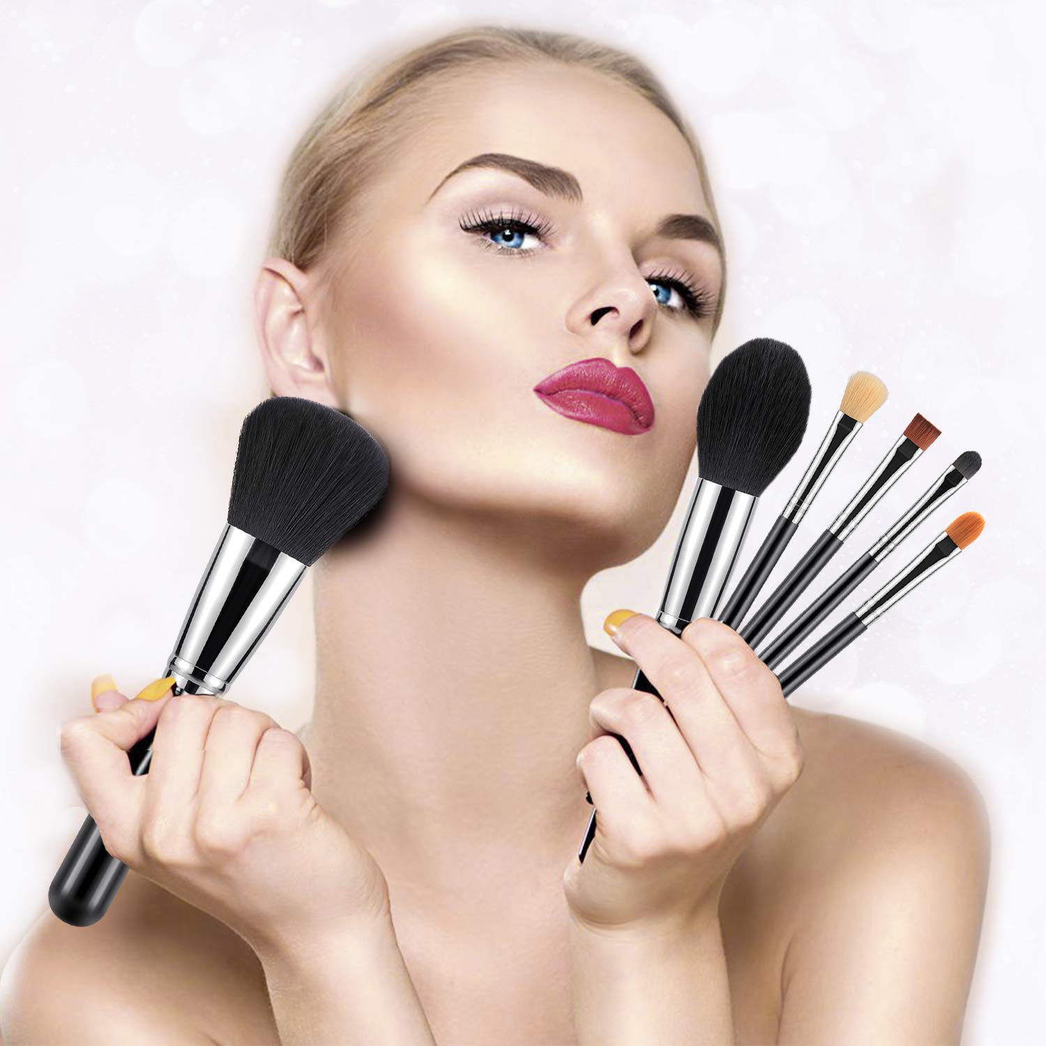 BESTOPE 16Pcs Makeup Brushes Set, 4Pcs Beauty Blender Sponge Set and 1 Brush Cleaner, Premium Synthetic Foundation Brushes Blending Face Powder Eye Shadows Make Up Brushes Kit: Beauty