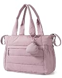BAGSMART Diaper Bag Tote, Mommy Bag for Hospital, Puffy Maternity Travel Tote with Changing Pad & Pacifier Case, Pregnancy Hospital Bag Essentials