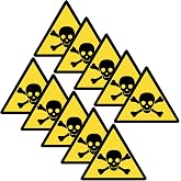 Haobase 10 Pcs Poison Skull & Crossbones - Danger Safety Caution Warning Sign Sticker - 5 cm x 4.3 cm - Self Adhesive Vinyl