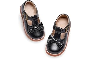 Flaryzone Toddler Little Girl Mary Jane School Uniform Oxfords Flat Dress Shoes