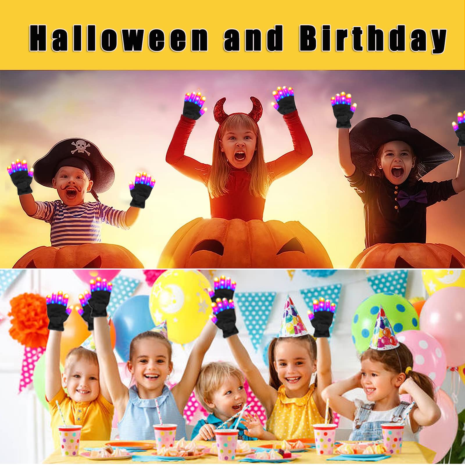 COLEDRE LED Gloves Girls Boys Toys Age 3-5 6-8 8-12 Years Old stocking stuffers Halloween Christmas Birthday Parties Cool Fun Toys Gifts for 3 4 5 6 7 8 9 10 11 12 Year Old