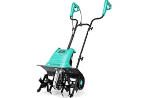 IncwBo Tiller 13.5AMP Rototiller for Garden Corded Electric Tiller Garden Electric Cultivator 8Inch Depth 16Inch Width Tiller for Garden Yard