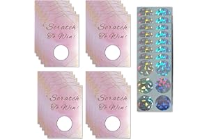 Boosaletico 120 Pieces Scratch Off Cards for Small Business Freebies Supplies, Personalized Blank Gift Cards for Holiday, Valentine, Wedding, Date Night, Birthday, Party Supply (Pink)