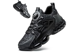 TimGross Safety Shoes for Men Steel Toe Work Shoes Indestructible Lightweight Slip Resistant Construction Slip On Sneakers wi