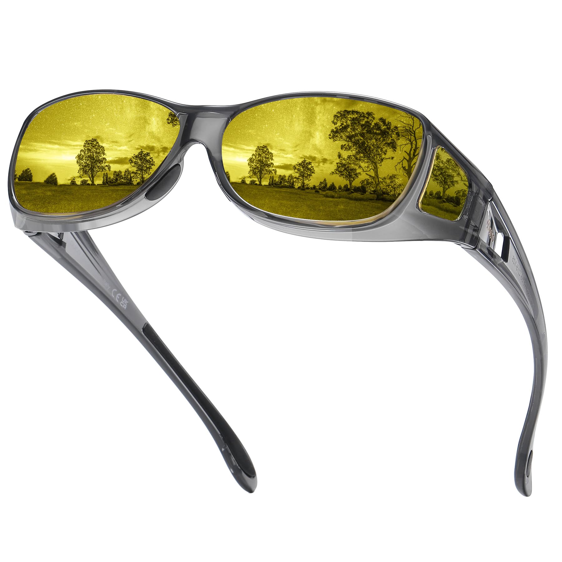 DUCO Night Vision Driving Glasses Fit Over Glasses for Men and Women ...
