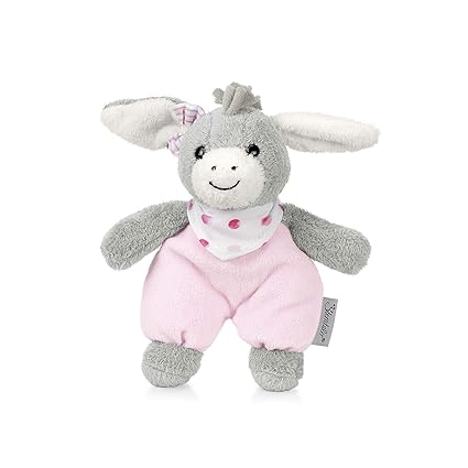 Sterntaler Mini-Spieltier Emmi Girl, Integrierte Rassel, Alter: Für Babys ab der Geburt, 17 cm, Pink/Grau