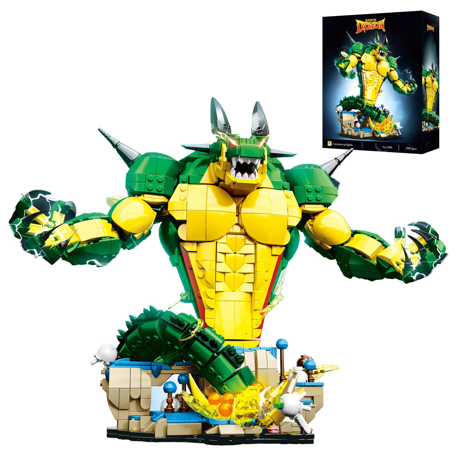 Photo 1 of LANGLICHUN Animal Dragon Building Blocks Sets Anime Chinese Dragon Building Kits Model Toys Home Office Decor Creative Birthday Gift for Adults Kids Teens 1907PCS
