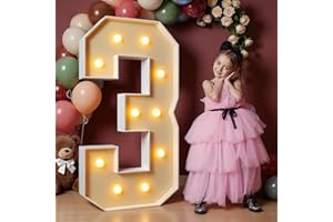 imprsv 4FT Marquee Numbers, Light Up Numbers 3 for 3th 13th 30th Birthday Decorations
