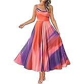 BTFBM Women Summer Floral Maxi Dresses Elegant Spaghetti Strap Dress Printed Party Dress Beach Long Dresses