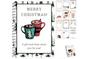 Christmas Card Book Gifts Greeting Card Holder DIY 12 Pages Booklet Keepsake Gift for Friends College Students (Cup)