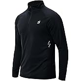 Roadbox UPF 50+ Long Sleeve Shirts for Men - Quarter Zip Pullover Quick Dry Rash Guard for Running Golf Fishing Workout