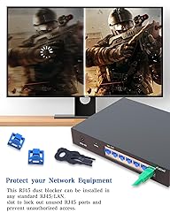 100Pcs RJ45 Port Lock with 10 Keys, ZoeRax Locking