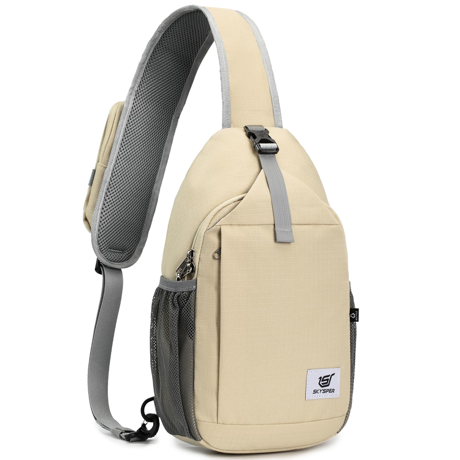Photo 1 of SKYSPER Sling Bag RFID Cross Body Bag Recycled Crossbody Backpack Travel Daypack(Beige)