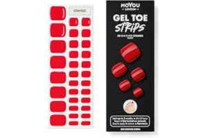MOYOU LONDON Semi Cured Gel Nail Strips, 32 Pcs. Gel Wraps, Easy Apply & Remove for Salon-Quality Pedicure, Works with Any Nail Lamps