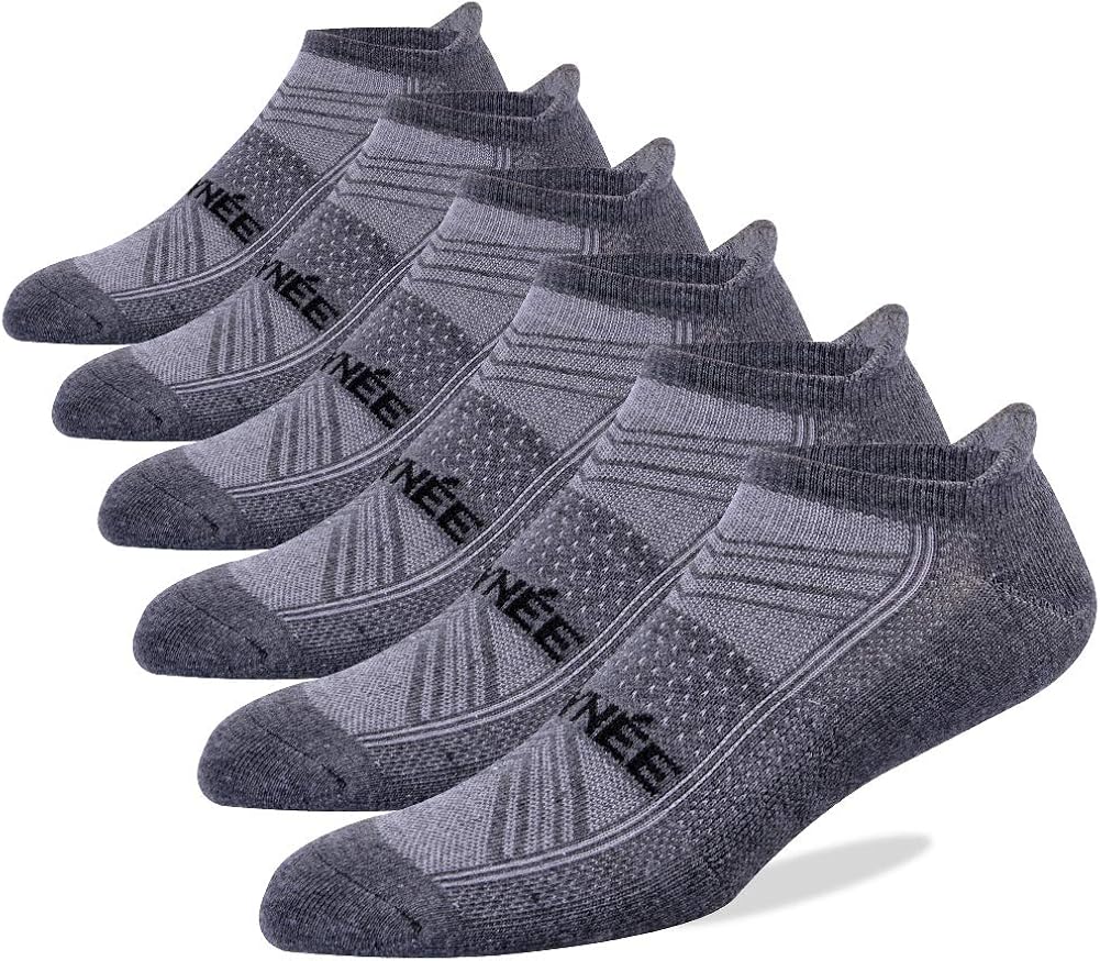 JOYNÉE Mens Low Cut Socks Athletic Cushioned Ankle Socks for Workout