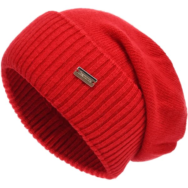 Cap911 Unisex Plain 12-Inch Long Red Beanie Soft Winter Hats