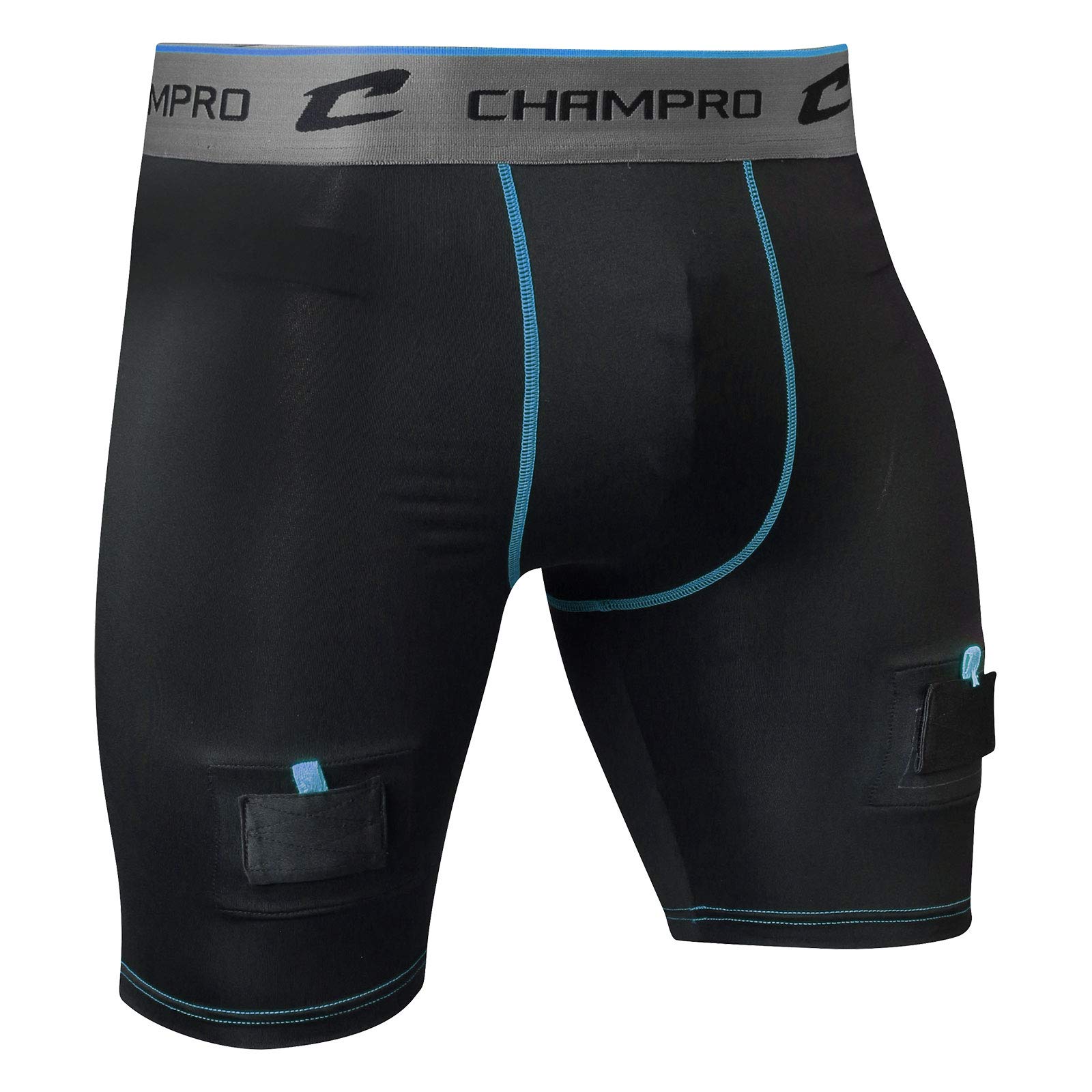 Photo 1 of Champro Boys' Crease Compression Jock Shorts, Black, Large