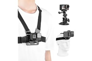 Flymile Chest Harness Mount Kit for GoPro, Head Strap Body Mount & Suction Cup Holder for iPhone, for Insta360 X5/X4, for DJI Osmo Action 5/Pocket 3/360, for AKASO Camera Recording Vlog Accessories
