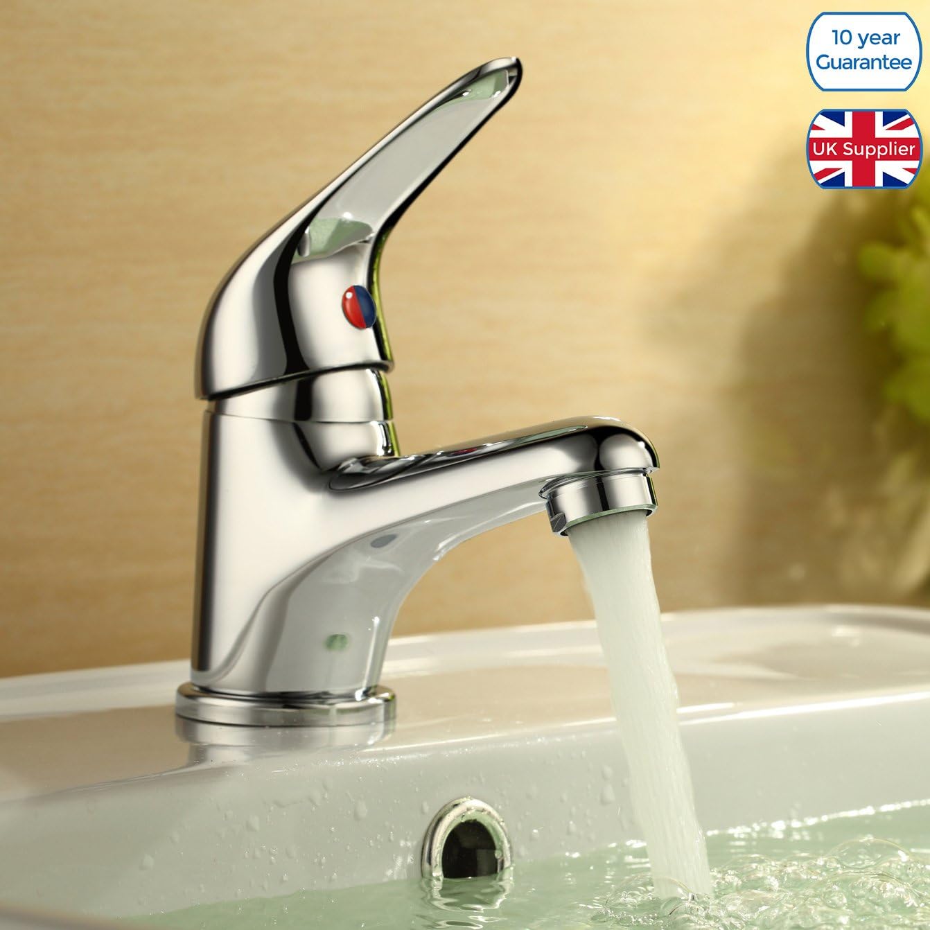 Nes Home | Bathroom Single Lever Chrome Mono Basin Sink Mixer Tap