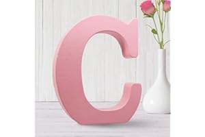 AOCEAN 6 Inch Pink Wood Letters Unfinished Wooden Letters for Wall MAGA Decorative Standing Letters Slices Sign Board for Crafts Christmas Decoration Home Party Projects (C)