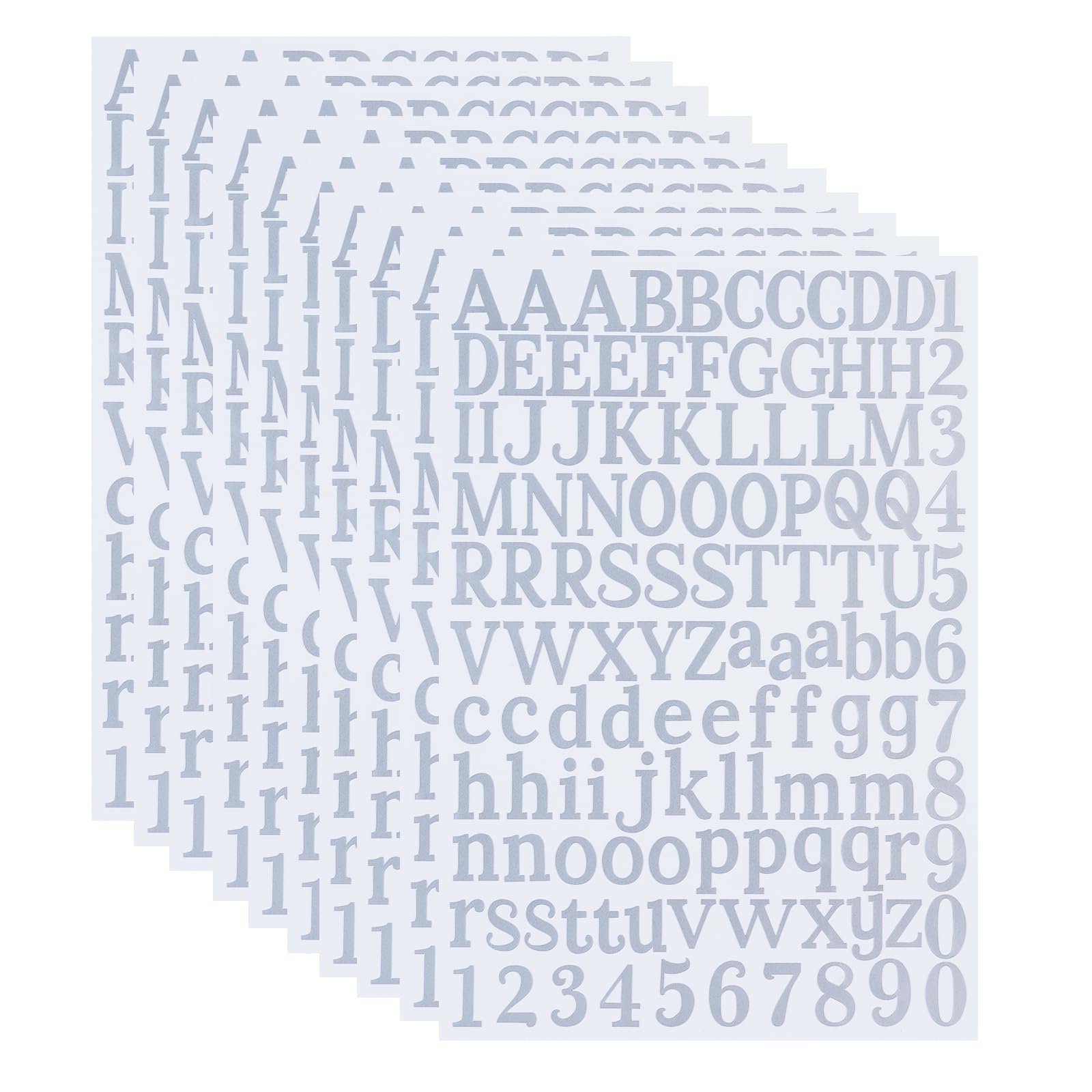 Photo 1 of 10 Sheets Vinyl Letter Stickers, 1200 Pcs Self-Adhesive Numbers and Alphabets, Mailbox Numbers for Signs, Windows, Doors, Home, Business, Address Number (Silver, 1 Inch)