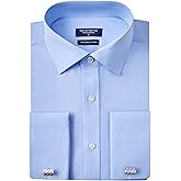 Year In Year Out French Cuff Wrinkle Free Dress Shirt for Men Regular Fit Long Sleeve Wrinkle Resistant Shirt