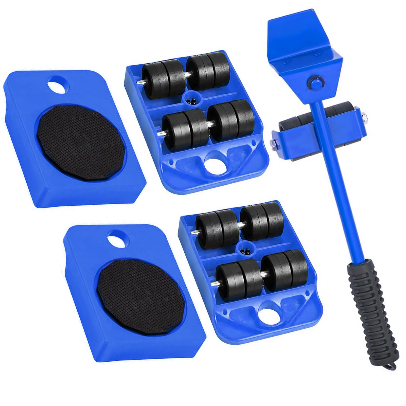 Furniture Movers, 5Pcs Heavy Duty Furniture Lifter Furniture Sliders Furniture Moving Wheels Roller Set 150 KG Capacity for Sofas, Couches and Refrigerators (Blue)