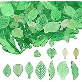 Leaf Beads, 500 Pieces of Green Transparent Leaf Charms, Fashionable and Beautiful, Can Be Used to Make Decorations Such as Necklaces, Bracelets, Wind Chimes