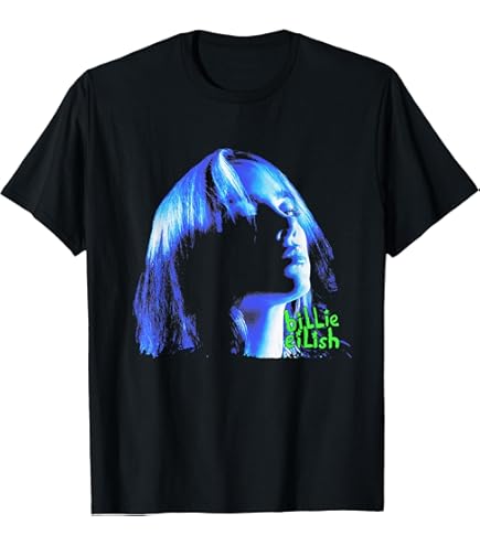 Amazon.com: Official Billie Eilish Hand Face Photo Black T-Shirt