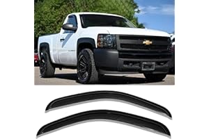 DARODCAR 07-13 2pcs Window Visors for Chevrolet Silverado/GMC Sierra 1500 2500HD 3500HD 2-Door Standard Cab Rain Guard Sun Vent Shade Wind Deflectors