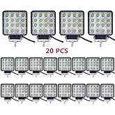 Turboo LED Light Bar 48W 4" LED Light Pods Spot Square Work Offroad Fog Truck Driving Boat Lighting for Truck Pickup Jeep SUV