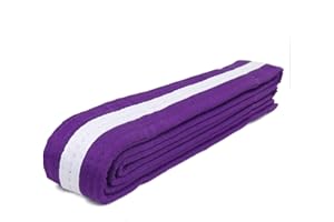 AAMA Color Belts with White Stripe for Martial Arts - Taekwondo Karate Judo