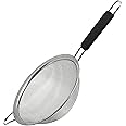 Makerstep 8 Inch Large Mesh Strainer, Stainless Steel, Mesh Sieve with Insulated Handle, Sifter for Rice, Quinoa, Coffee and Tea