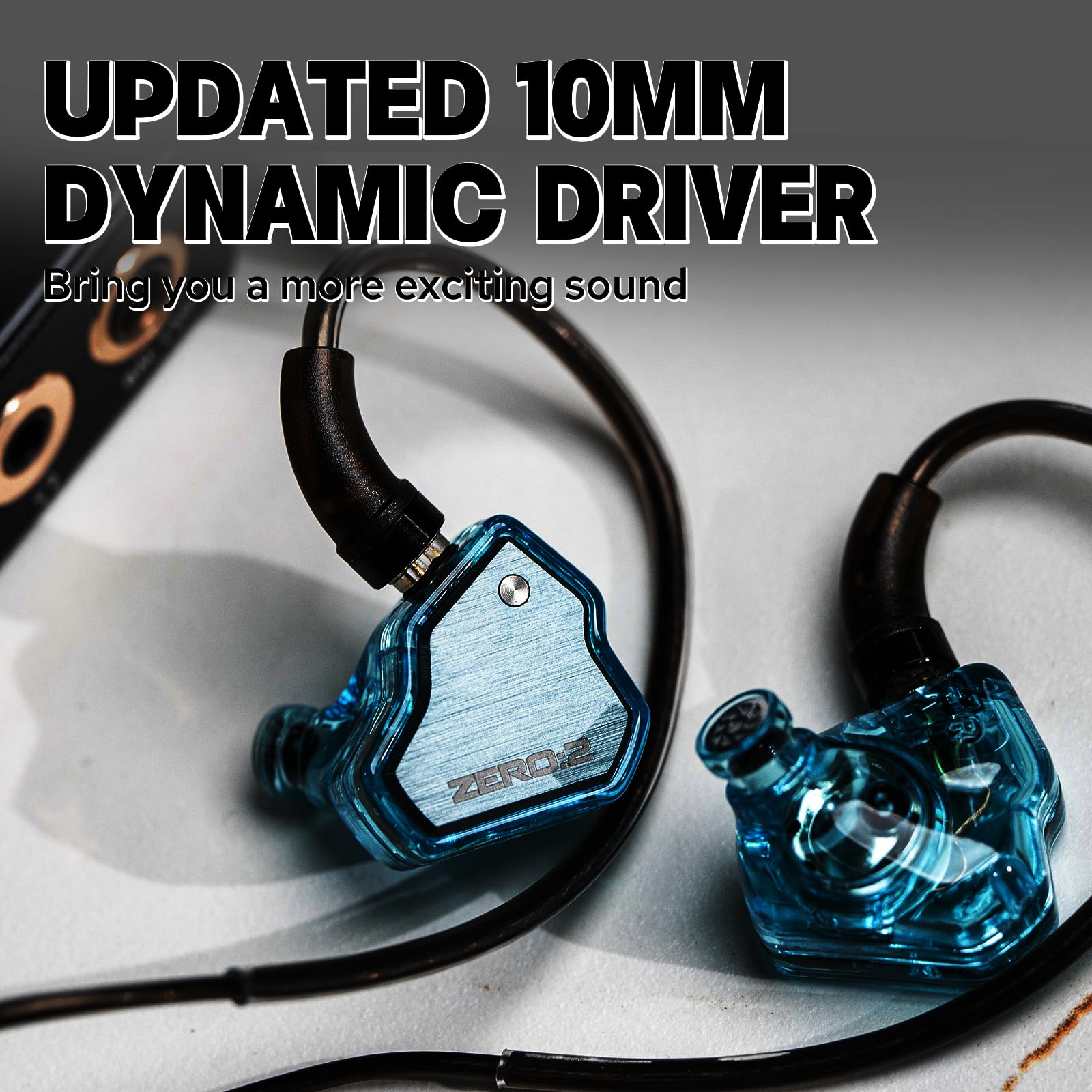 Linsoul 7Hz x Crinacle Zero:2 in Ear Monitor, Updated 10mm Dynamic Driver IEM, Wired Earbuds Earphones, Gaming Earbuds, with OFC IEM Cable for Musician (Without MIC, Blue)