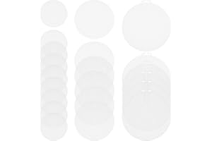 GLEAVI 30Pack Plastic Stitching Canvas - 3", 4.5", 5.75" Round Plastic Canvas Mesh Sheets Needlepoint Embroidery Canvas Mat DIY Plastic Canvas Circle for DIY Crafts Embroidery Knit Crochet Project
