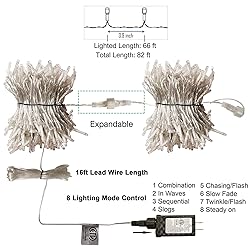 LJLNION 300 LED String Lights Outdoor Indoor, Extra