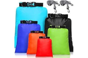Shappy Waterproof Dry Bag Set 6 Sizes Lightweight Sacks and Long Adjustable Shoulder Strap Outdoor Water Proof Keep Gear Dry Bag Stuff Sacks for Backpacking, Boating, Hiking, Camping