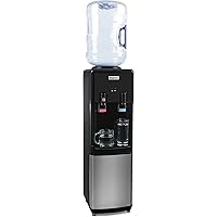 Igloo IWCTL352CHBKS Stainless Steel Hot & Cold Top-Loading Water Cooler Dispenser, Holds 3 & 5 Gallon Bottles, Child…