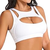 Betaven Push up Sports Bra for Women Sexy Hollow Crop Tops with Removable Cups Workout Fitness Yoga Bra Medium Support