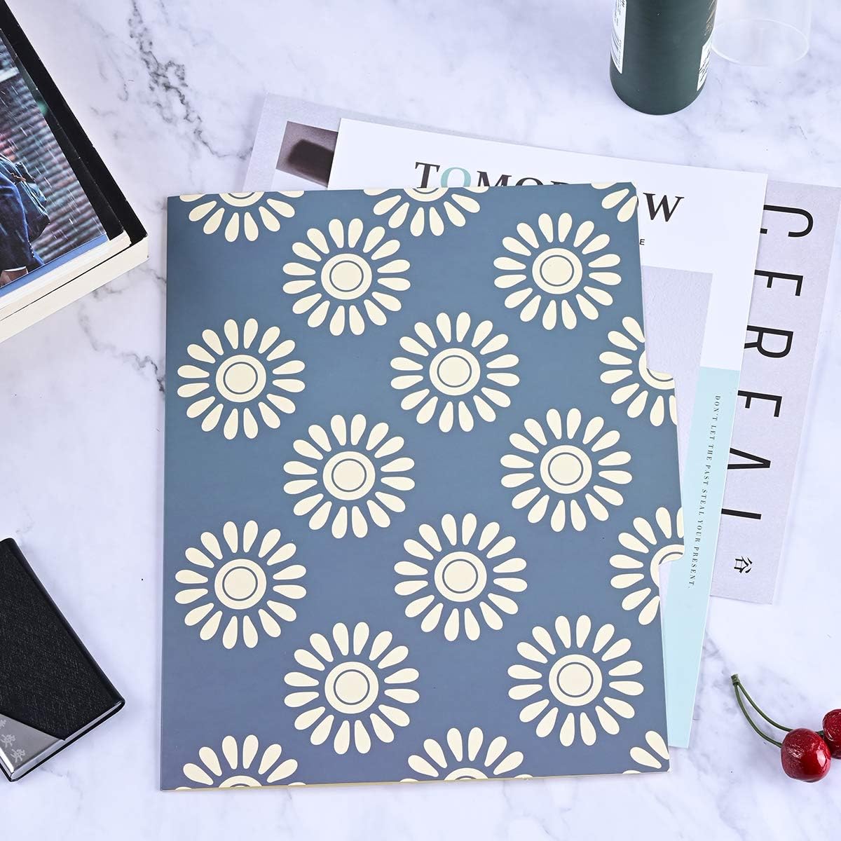 Decorative File Folders, 9 x 11.5 inch Letter Size File Folders - Geometrical Design Cute File Folders - 350gsm Paper Folders Pack of 9 : Office Products