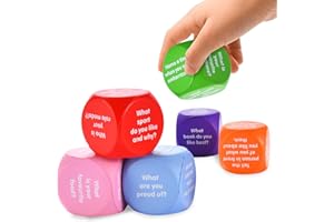 NELIBLU Amazaque Conversation Cubes - Foam Cubes Therapy Games for Kids Conversation Starter - Office Decor Story Cubes - Learning Dice Toys Tools Reading Comprehension Cubes for Home, School, Classroom
