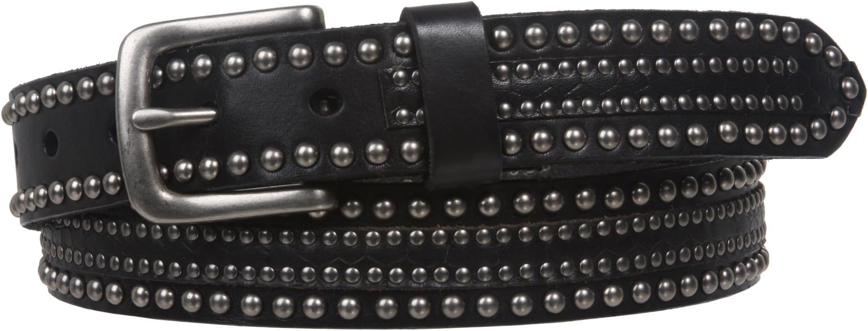 1 1/8" Snap on Riveted Nailhead Studded Solid Cowhide Leather Jean Belt