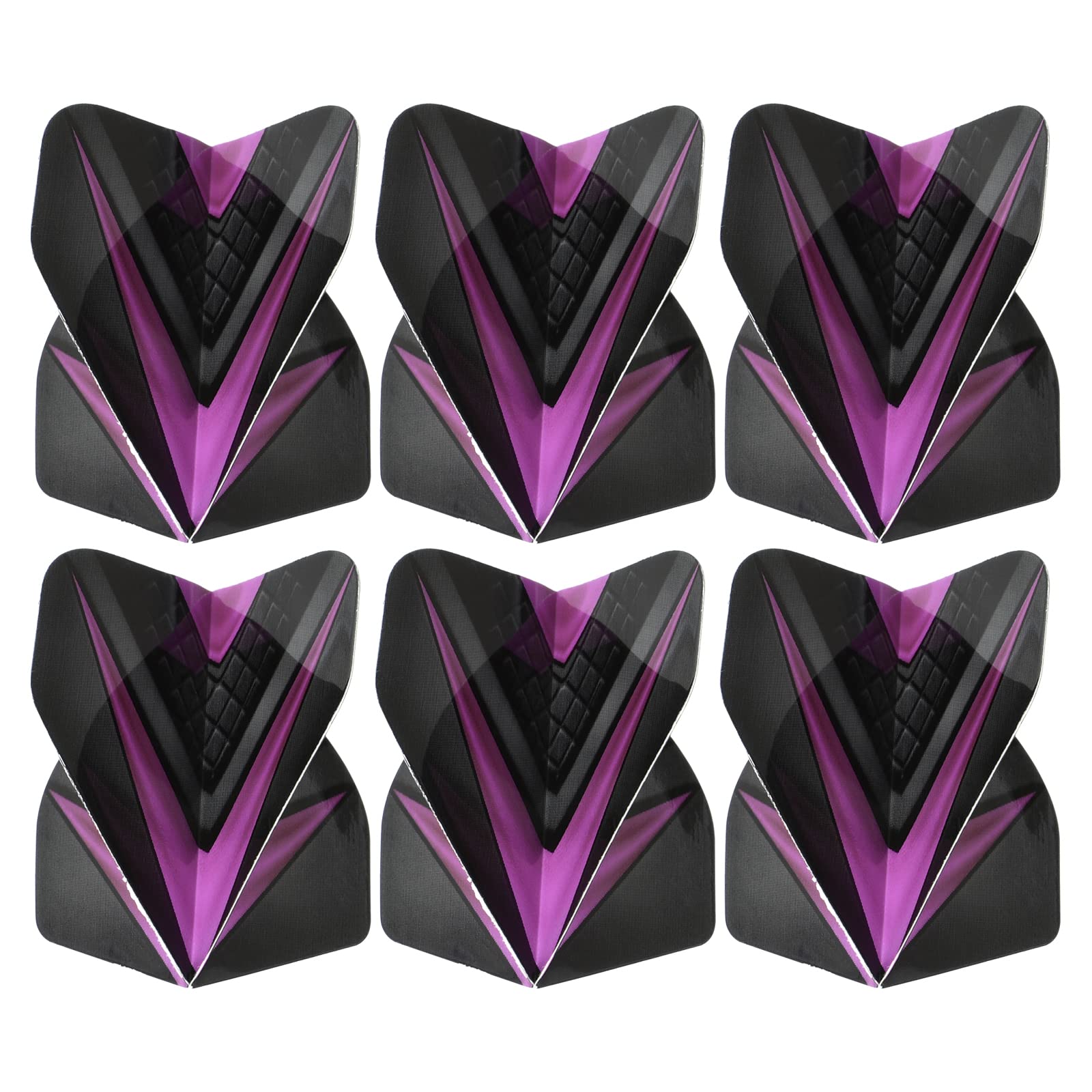 PATIKIL Dart Flights, 6 Pack PET Standard Darts Accessories Replacement Parts for Soft Tip Steel Tip, V Style, Black, Light Purple