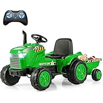 Amazon Fire Tablet Kids 12V Kids Ride On Tractor With Trailer And