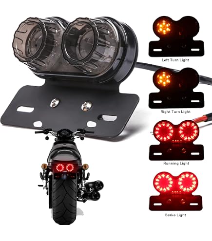 thumbnail image 2 of Motorcycle Integrated LED Tail Light - Black Housing, Clear Lens, Brake/Running Light - 3 Wire Setup - Universal 2 of 2