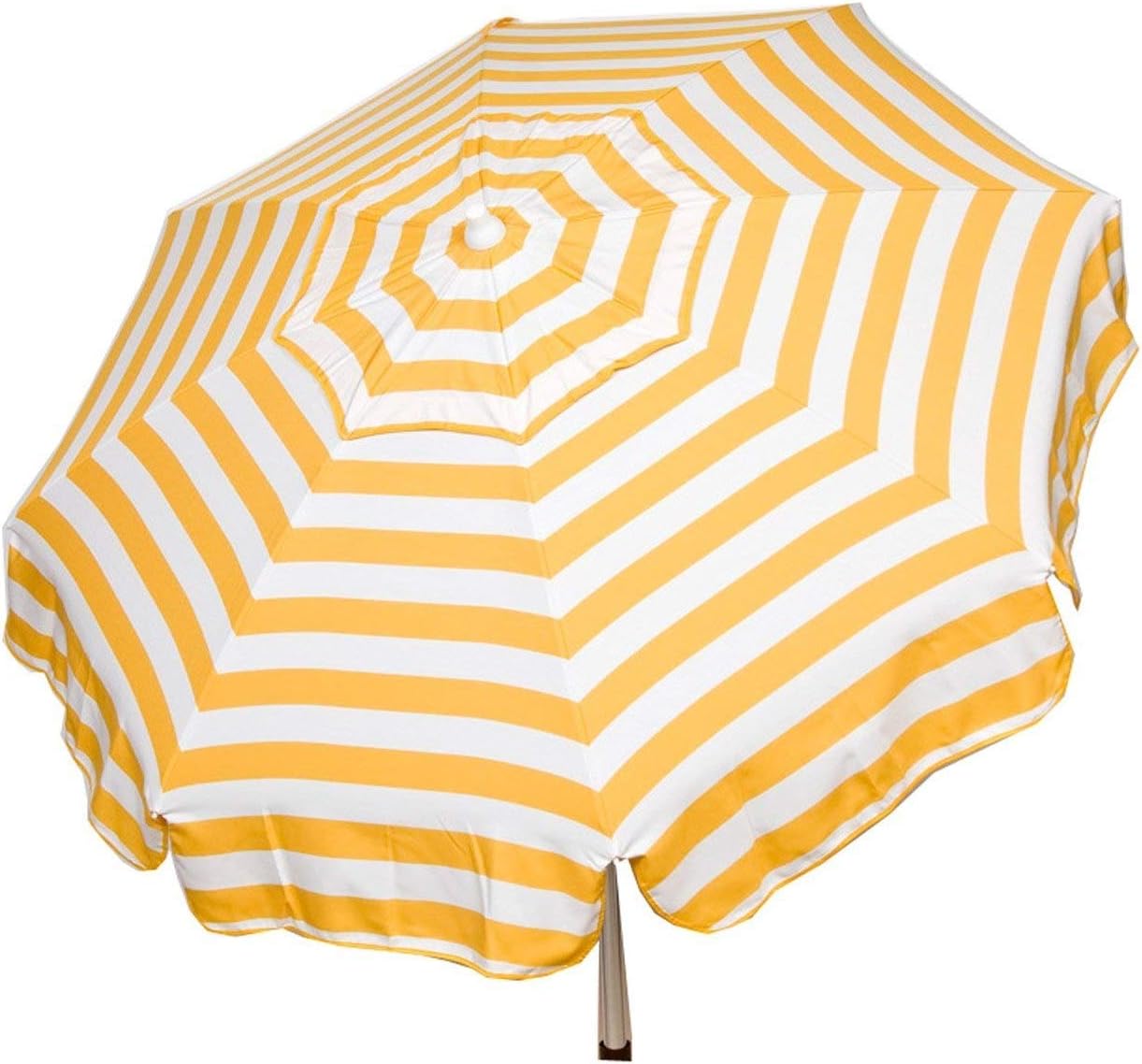 6ft Italian Market Tilt Umbrella Home Patio Sun Canopy Yellow Stripe Beach Pole Amazon Co Uk Garden Outdoors