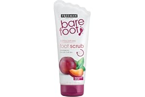 Freeman Bare Foot Exfoliating foot scrub Peppermint and Plum 5.3 oz ( Packs of 4)