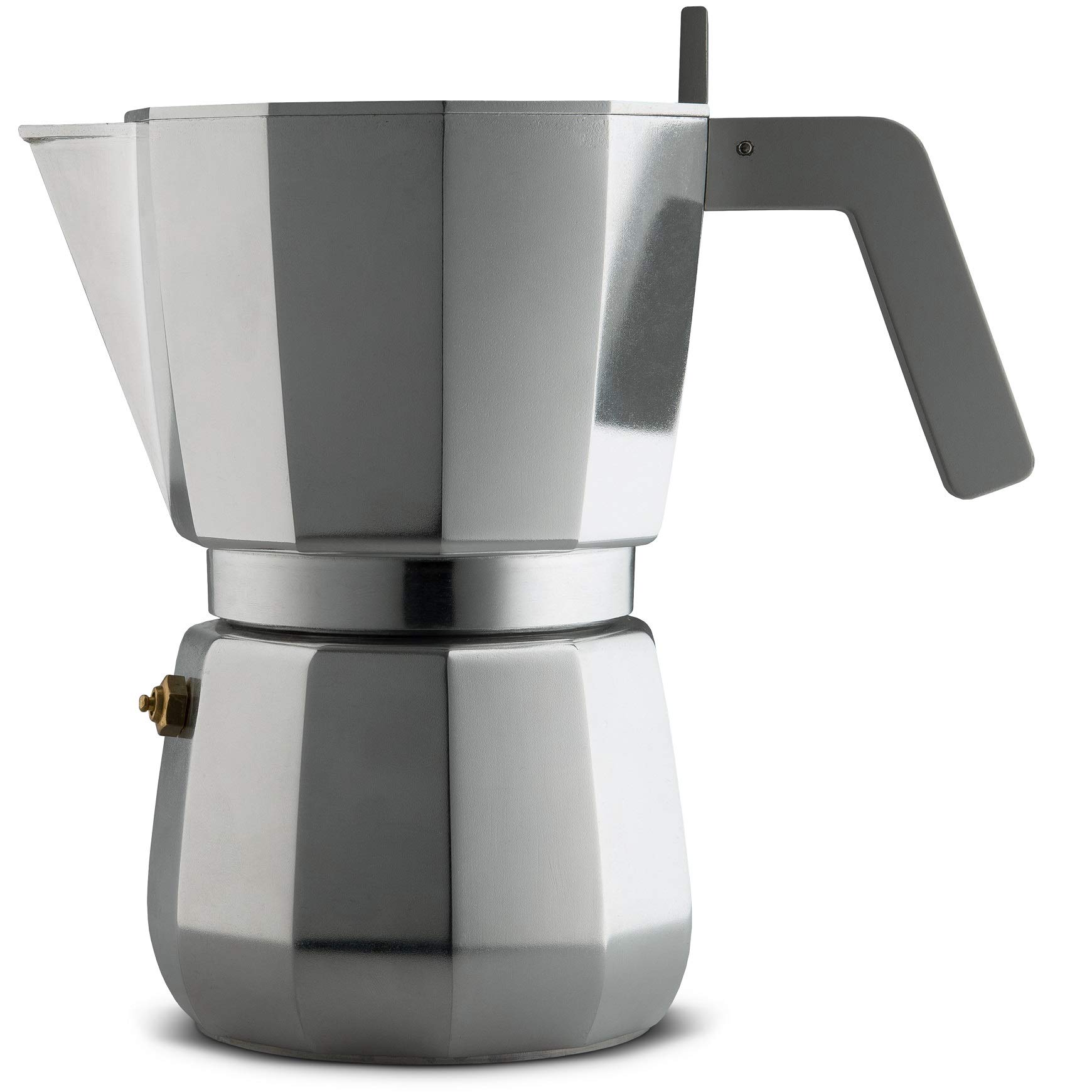 Alessi Moka Dc06/9 Fm - Design Espresso Coffee Maker In Aluminium Casting, Handle And Knob In Pa, Grey, 9 Cups