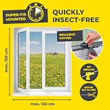 EASYmaxx Fly Screen for Window with Hook & Loop Tape – Cut-to-Size Black view 6